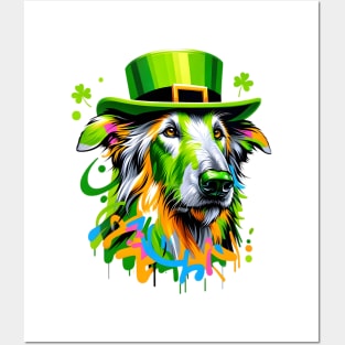 Sloughi Enjoys St. Patrick's Day in Leprechaun Hat Posters and Art